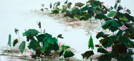 荷韵 布面丙烯  80x180cm 2011