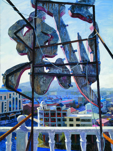   风带不走字The wind does not take the word   200X150cm 布面丙烯    2013