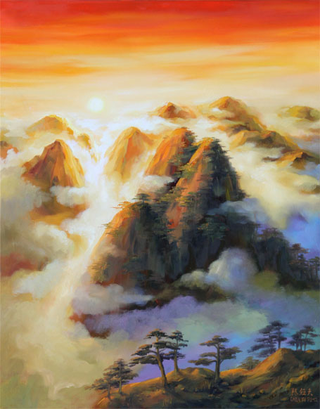 黄山日出 布面油画 75x95cm 2012