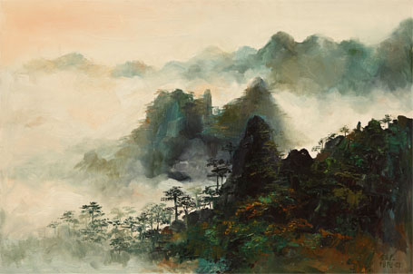 黄山雾景 布面油画 60x90cm 2007