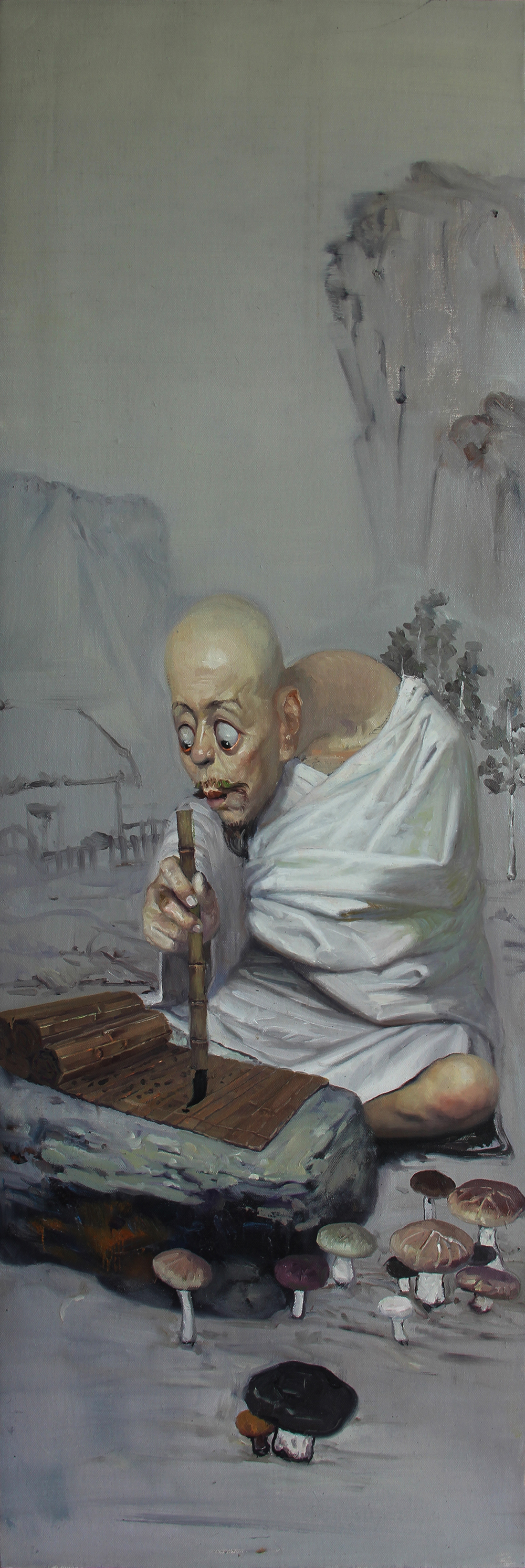 独臂林书40X120 cm布面油画2014 -1.jpg